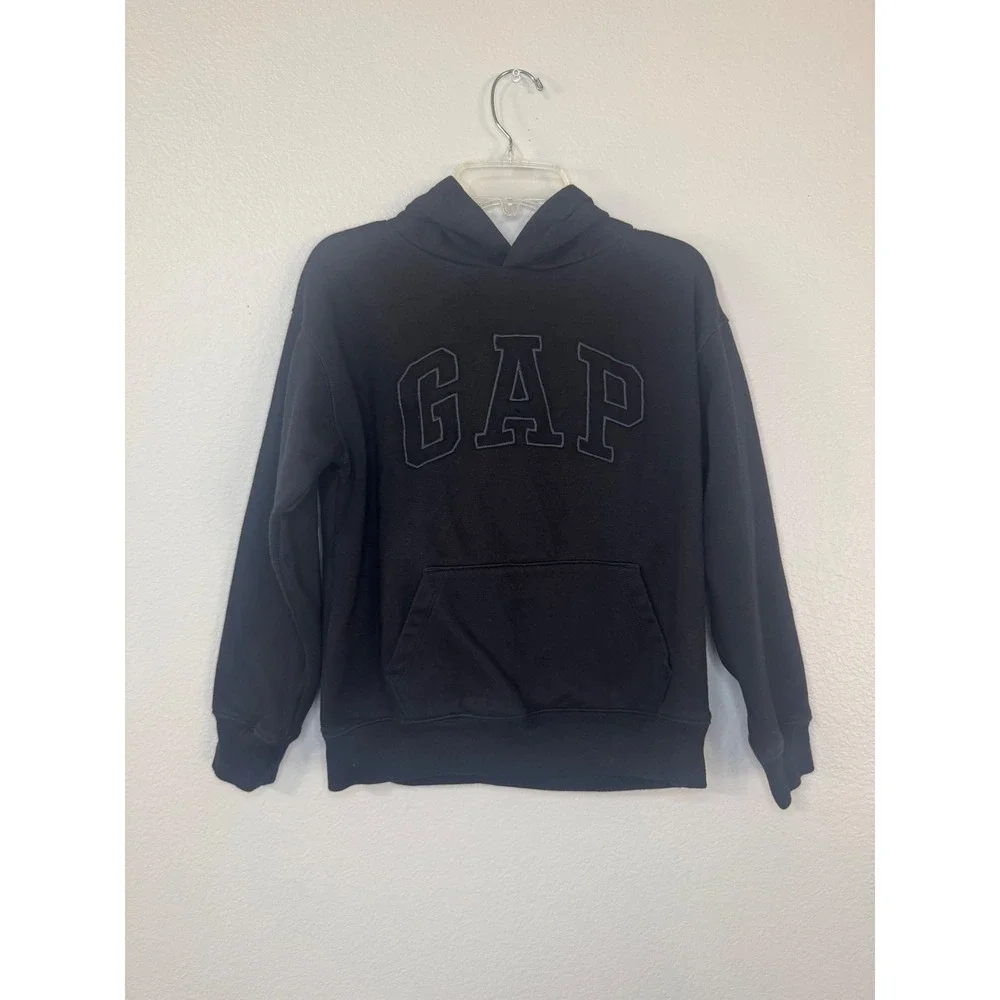 GAP Kids Black Logo Pullover Hoodie Size L 10